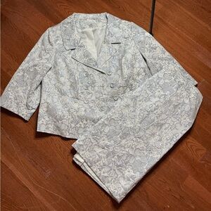Isabella Silver Embossed Suit